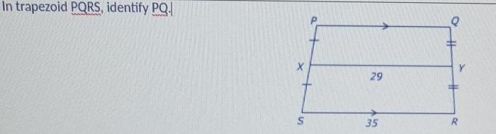 In trapezoid pqrs pq is parallel to sr