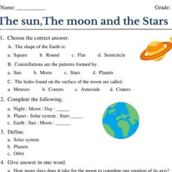 Earth moon and sun worksheet answer key