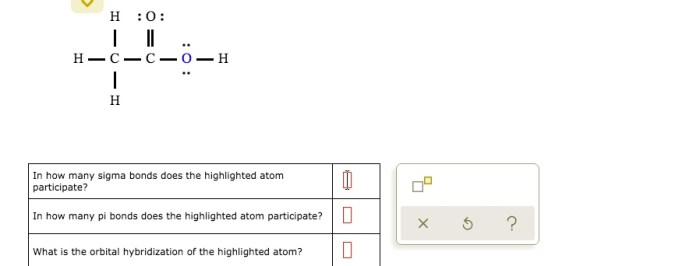 Answer bonds atom highlighted many lewis structure questions does participate sigma below chegg ln molecule pl small transcribed text show