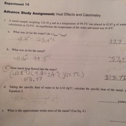 Experiment 14 heat effects and calorimetry advance study assignment answers